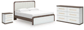 Kendanport King Upholstered Bed, Dresser and Nightstand