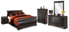 Huey Vineyard Full Sleigh Bed, Dresser, Mirror, Chest and Nightstand