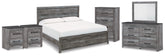 Bronyan King Panel Bed, Dresser, Mirror, Chest and 2 Nightstands