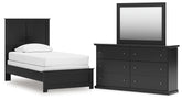 Maribel Twin Panel Bed, Dresser and Mirror