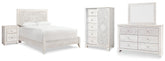 Paxberry Queen Panel Bed, Dresser, Mirror, Chest and Nightstand