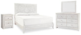 Paxberry King Panel Bed, Dresser, Mirror and Nightstand