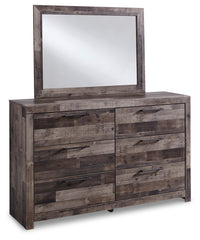 Derekson King Panel Storage Bed, Dresser, Mirror and Nightstand