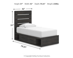 Hollivern Twin Panel Bed with Storage