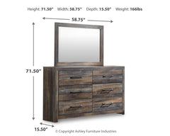 Drystan Queen Panel Storage Bed, Dresser, Mirror, Chest and Nightstand