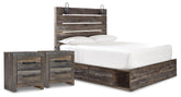 Drystan Queen Panel Storage Bed and 2 Nightstands