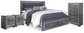 Lodanna King Storage Bed, Chest and 2 Nightstands