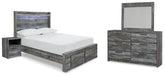 Baystorm Full Storage Bed, Dresser, Mirror and Nightstand