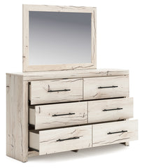 Lawroy Queen Panel Bed with Storage, Dresser and Mirror
