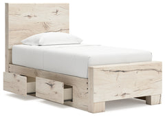 Lawroy Twin Panel Bed with Storage and Nightstand
