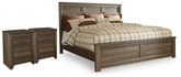 Juararo King Panel Bed and 2 Nightstands