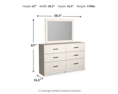 Stelsie King Panel Bed, Dresser and Mirror