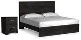 Belachime King Panel Bed and Nightstand