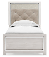 Altyra Twin Upholstered Panel Bed and 2 Nightstands