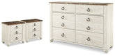 Willowton Dresser and 2 Nightstands