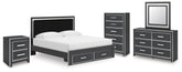 Zuraleus King Storage Bed, Dresser, Mirror, Chest and Nightstand