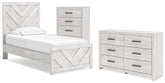 Cayboni Twin Panel Bed, Dresser and Chest