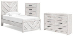 Cayboni Twin Panel Bed, Dresser and Chest