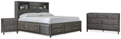 Caitbrook King Storage Bed, Dresser and Nightstand