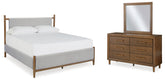 Lyncott Queen Upholstered Bed, Dresser and Mirror