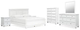 Fortman King Panel Bed, Dresser, Mirror, Chest and 2 Nightstands