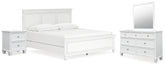 Fortman King Panel Bed, Dresser, Mirror and Nightstand