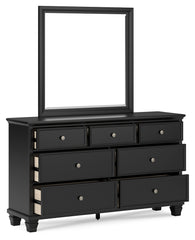 Lanolee King Panel Bed, Dresser, Mirror and 2 Nightstands
