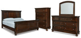 Porter California King Panel Bed, Dresser, Mirror and Chest
