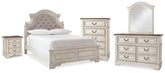 Realyn Full Panel Bed, Dresser, Mirror, Chest and Nightstand