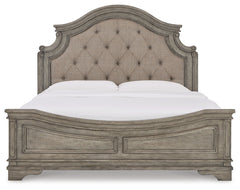 Lodenbay King Upholstered Panel Bed, Dresser, Mirror, and Nightstand