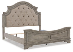 Lodenbay King Upholstered Panel Bed, Dresser, Mirror, and Nightstand