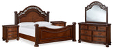 Lavinton King Poster Bed, Dresser, Mirror and Nightstand