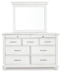 Kanwyn King Panel Bed, Dresser, Mirror and 2 Nightstands