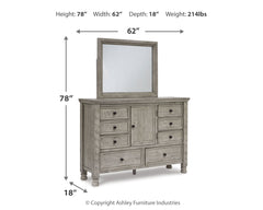Harrastone King Panel Bed, Dresser and Mirror