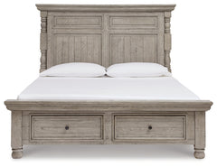 Harrastone King Panel Bed, Dresser and Mirror