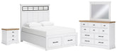 Ashbryn Queen Storage Bed, Dresser, Mirror and Nightstand