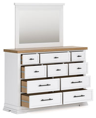 Ashbryn King Panel Storage Bed, Dresser, Mirror and Nightstand