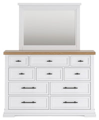 Ashbryn King Panel Storage Bed, Dresser, Mirror and Nightstand