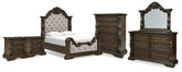 Maylee Queen Panel Bed, Dresser, Mirror, Chest and 2 Nightstands