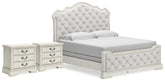 Arlendyne King Panel Bed and 2 Nightstands