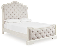 Arlendyne Queen Upholstered Panel Bed and 2 Nightstands