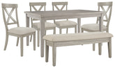 Parellen Dining Table, 2 Chairs and Bench