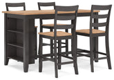 Gesthaven Counter Height Dining Table and 4 Barstools