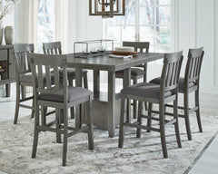 Hallanden Counter Height Extension Dining Table and 6 Barstools