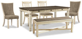 Bolanburg Dining Table, 4 Chairs and Bench