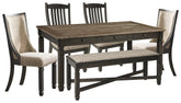 Tyler Creek Dining Table with 4 Chairs and Bench