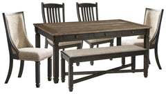 Tyler Creek Dining Table with 4 Chairs and Bench