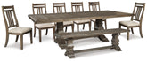 Wyndahl Dining Table, 6 Chairs, and Bench