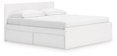 Onita King Panel Platform Bed with 2 Side Storage
