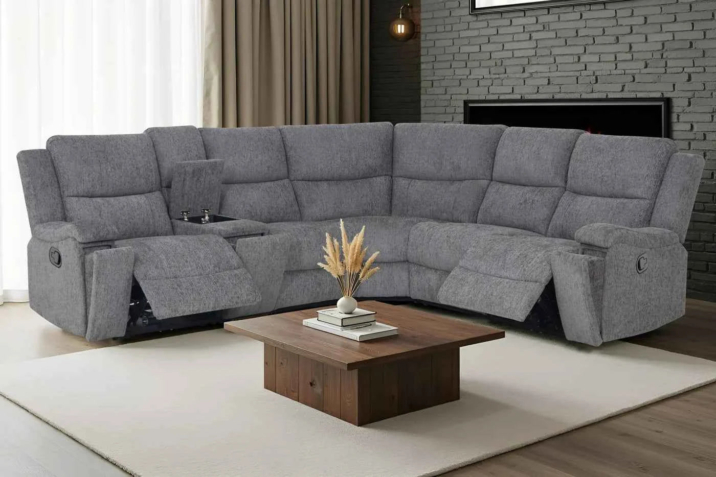 ComfortMax Grey Reclining Sectional